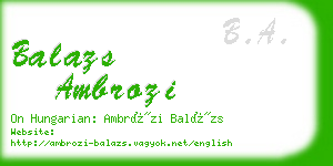 balazs ambrozi business card